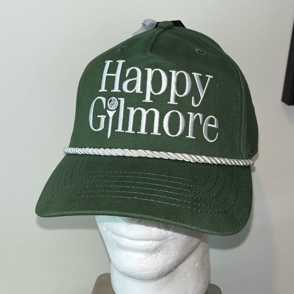 Happy Gilmore Golf Hat Snapback White Rope Golfing Cap NWT Adam Sandler Masters
